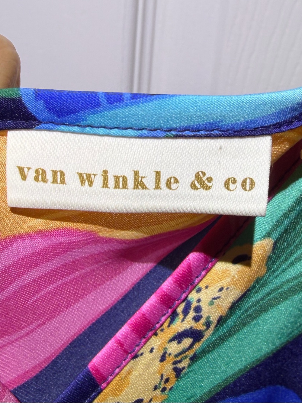 Van Winkle Tropical Palm Leaf & Leopards Silky Sexy Slip Dress With Pockets. XL - Picture 7 of 11